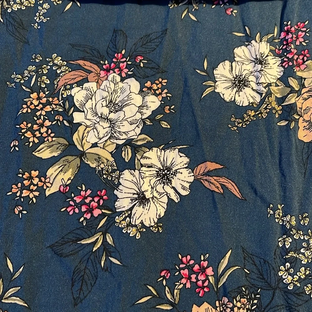 Torrid Floral Long Flutter Sleeve Dress Ruched Bodice - Picture 4 of 6